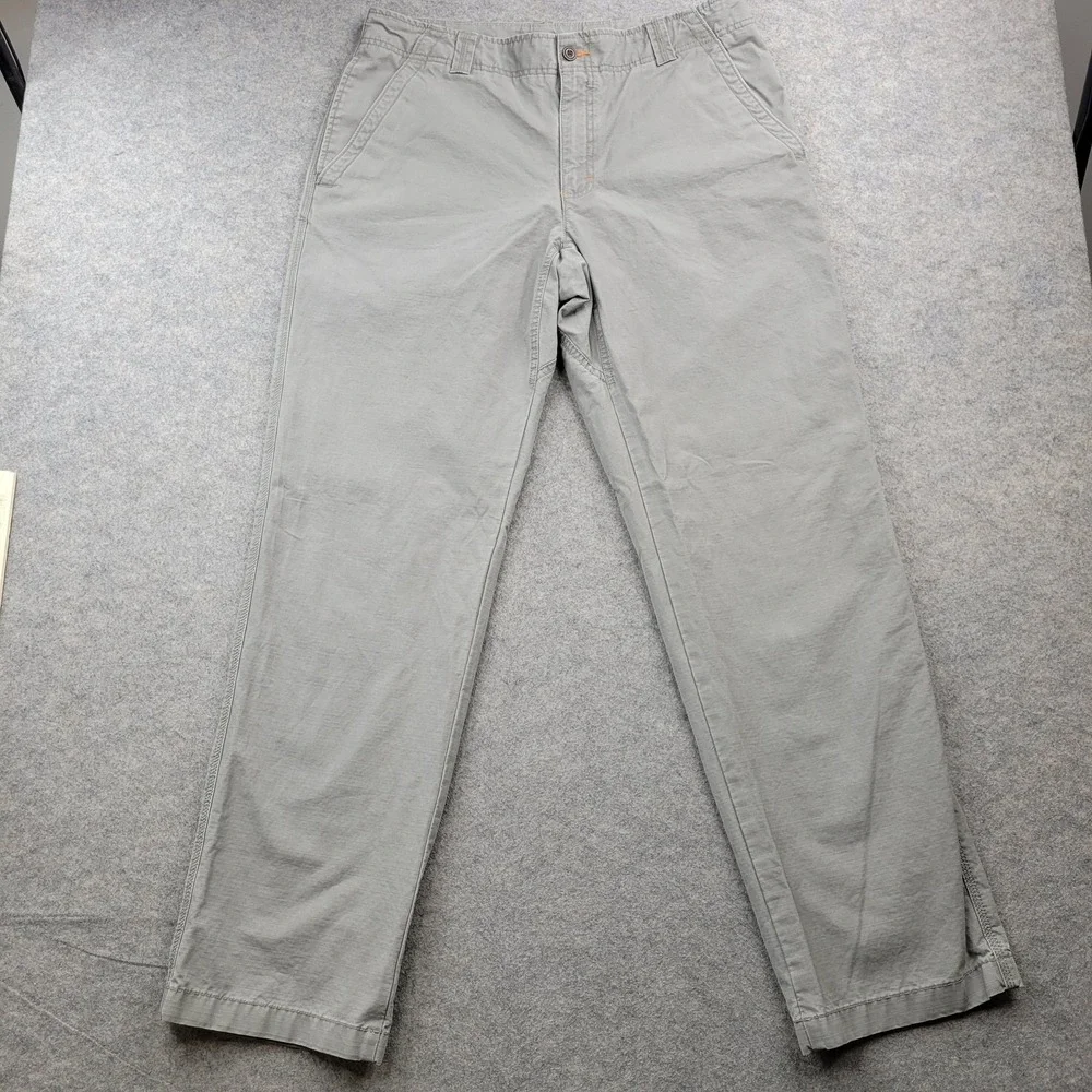 L.L. Bean Pants Mens 36x34 Gray Natural Fit Canvas Chino Straight Leg Casual
